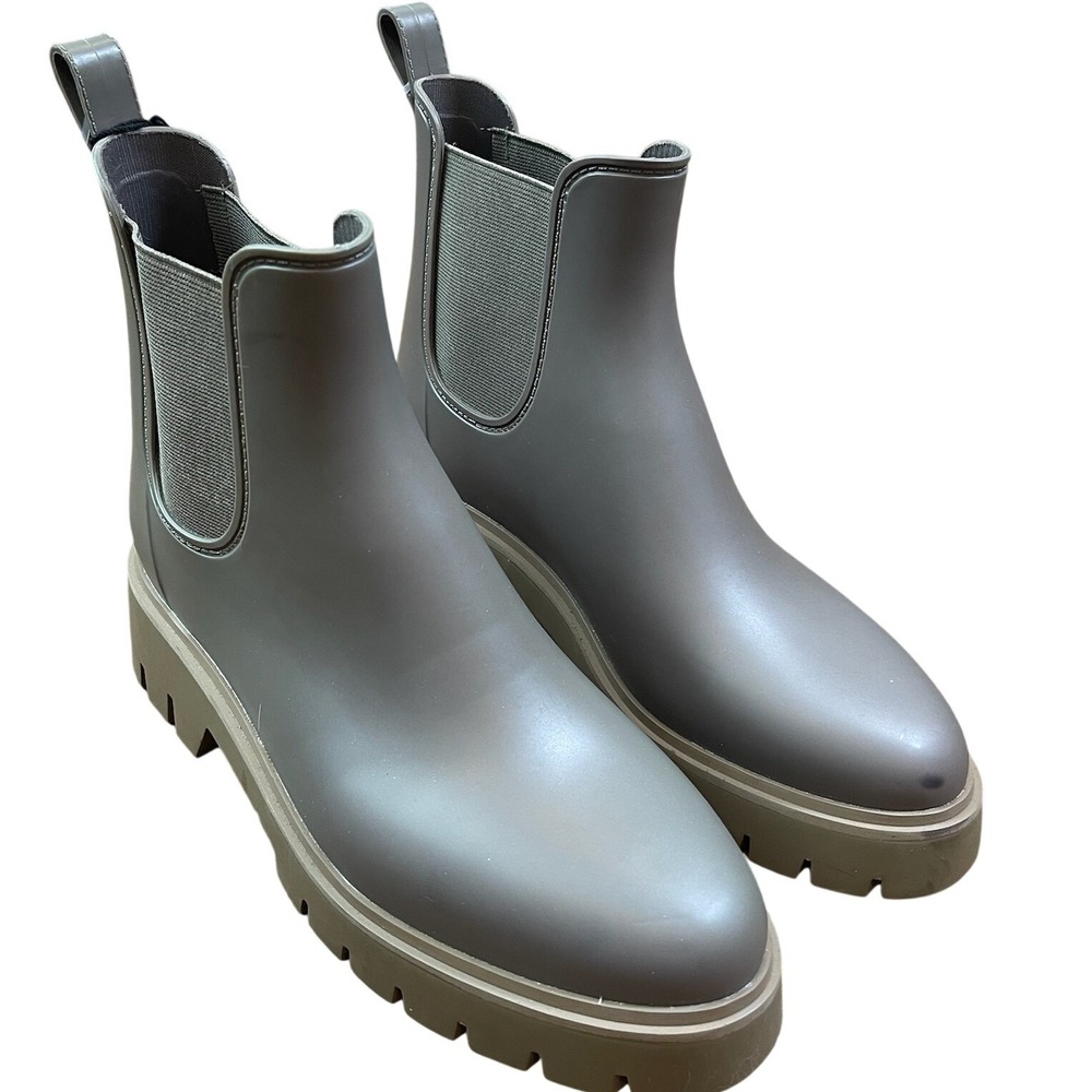 Dolce Vita Stormy Grey Waterproof Lug Sole Chelsea Rain Boots Mens 11 NEW
